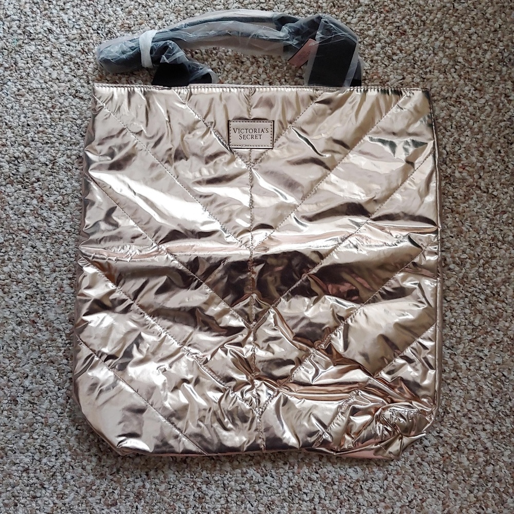 NWT Victoria's Secret Quilted Rose Gold Tote